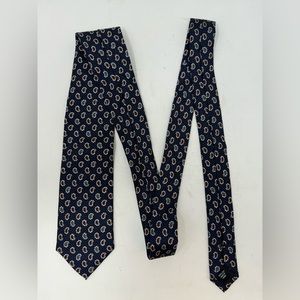 Jos. A. Bank Traveler Blue Red Bean Shape 100% Silk Men’s Neck Tie Preowned GHV1